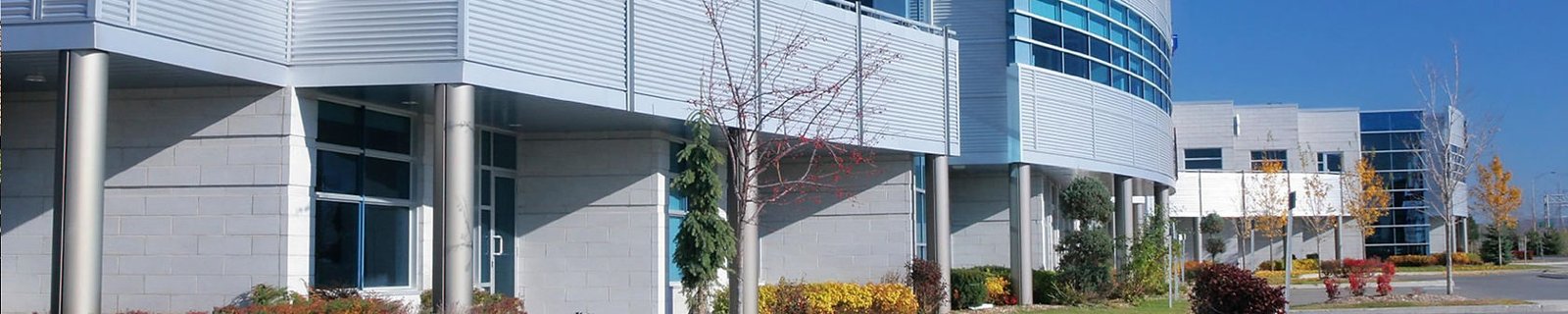 Commercial building exterior and landscaping